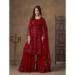 Picture of Shapely Net Maroon Straight Cut Salwar Kameez