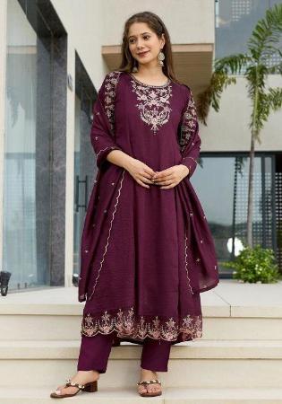 Picture of Well Formed Rayon Brown Readymade Salwar Kameez