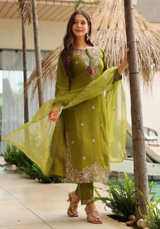 Picture of Amazing Rayon Saddle Brown Readymade Salwar Kameez