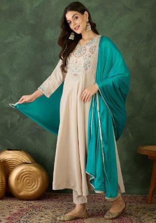 Picture of Rayon Dark Olive Green Readymade Salwar Kameez