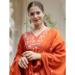 Picture of Statuesque Rayon Fire Brick Readymade Salwar Kameez