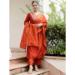 Picture of Statuesque Rayon Fire Brick Readymade Salwar Kameez