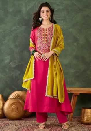 Picture of Delightful Rayon Crimson Readymade Salwar Kameez