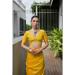 Picture of Statuesque Silk Dark Golden Rod Saree