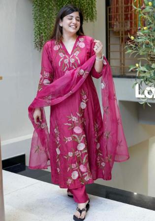 Picture of Admirable Silk Indian Red Readymade Salwar Kameez