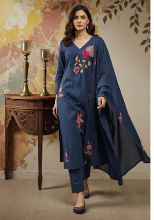Picture of Appealing Silk Slate Grey Readymade Salwar Kameez