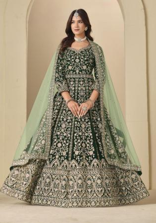Picture of Chiffon Dark Slate Grey Anarkali Salwar Kameez
