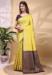 Picture of Grand Linen & Silk Golden Rod Saree