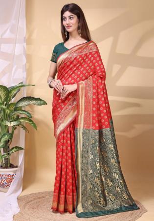 Picture of Delightful Linen & Silk Light Coral Saree