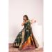Picture of Shapely Silk Dark Olive Green Saree
