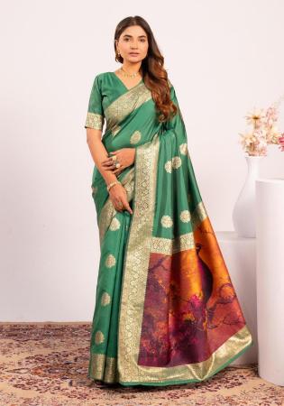Picture of Ideal Silk Sea Green Saree