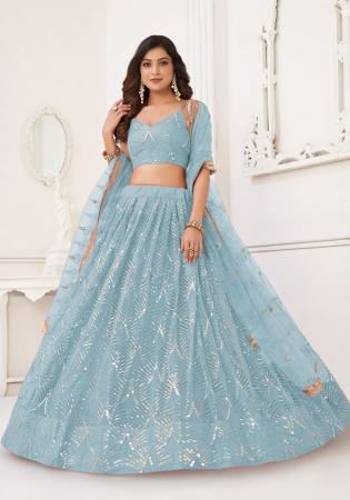 Picture of Admirable Net Light Slate Grey Lehenga Choli