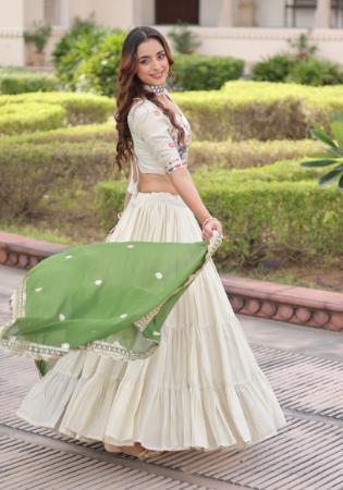Picture of Ravishing Chiffon Off White Lehenga Choli