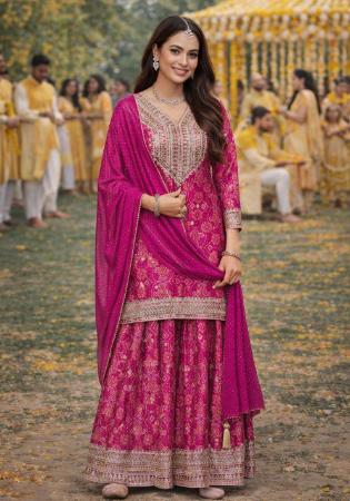 Picture of Splendid Georgette Thistle Straight Cut Salwar Kameez
