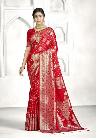 Picture of Alluring Silk Crimson Saree