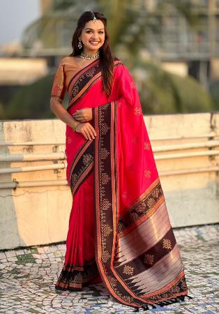 Picture of Magnificent Silk Light Coral Saree