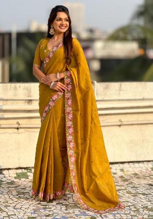 Picture of Amazing Silk Dark Orange Saree