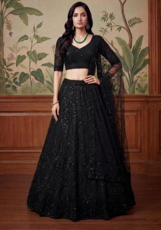 Picture of Amazing Net Black Lehenga Choli
