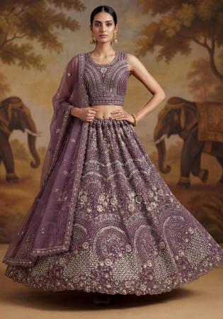 Picture of Statuesque Net Purple Lehenga Choli