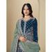 Picture of Chiffon Midnight Blue Straight Cut Salwar Kameez