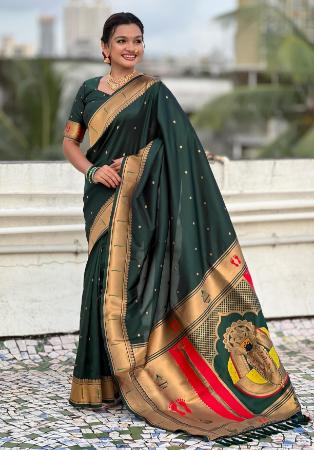 Picture of Magnificent Silk Dark Slate Grey Saree