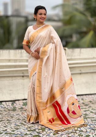 Picture of Appealing Silk White Saree