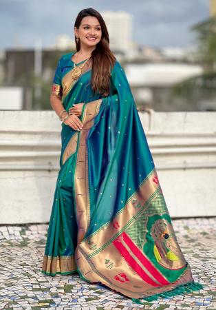 Picture of Grand Silk Medium Turquoise Saree