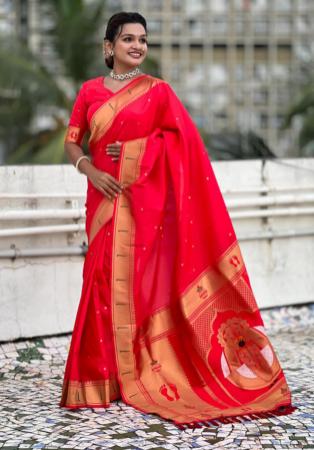 Picture of Graceful Silk Red Saree
