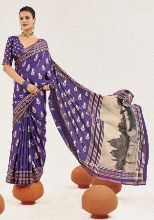 Picture of Radiant Cotton & Silk Purple Saree