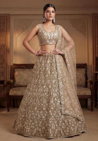 Picture of Pleasing Net Rosy Brown Lehenga Choli