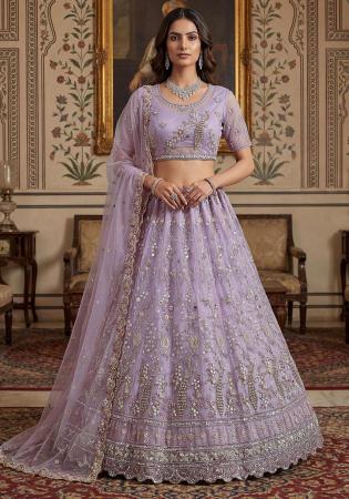 Picture of Shapely Net Light Slate Grey Lehenga Choli