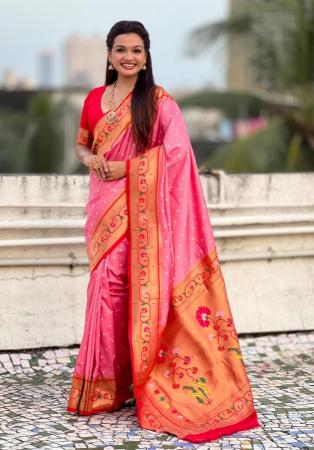 Picture of Classy Silk Light Pink Saree