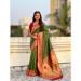 Picture of Lovely Silk Rosy Brown & Dark Olive Green Saree