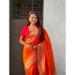 Picture of Elegant Silk Orange Red Saree