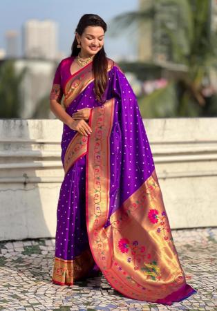 Picture of Radiant Silk Dark Violet Saree