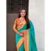 Picture of Excellent Silk Dark Turquoise Saree