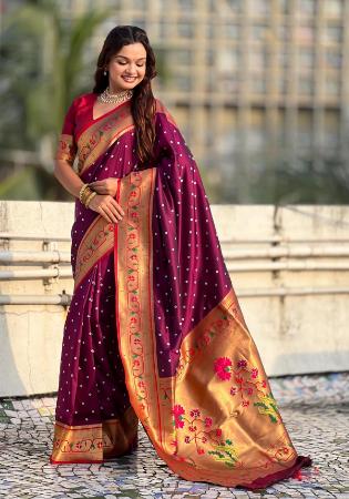 Picture of Charming Silk Saddle Brown Saree