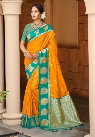 Picture of Graceful Silk Dark Orange Saree