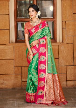 Picture of Resplendent Silk Dark Khaki Saree