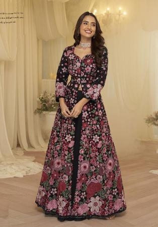 Picture of Enticing Georgette Black Readymade Salwar Kameez