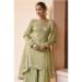 Picture of Shapely Chiffon Dark Khaki Readymade Salwar Kameez