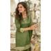 Picture of Silk Dark Olive Green Straight Cut Salwar Kameez