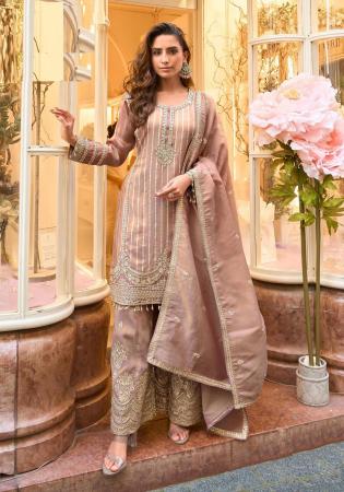 Picture of Admirable Silk Tan Straight Cut Salwar Kameez