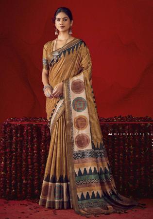 Picture of Magnificent Silk Saddle Brown Saree