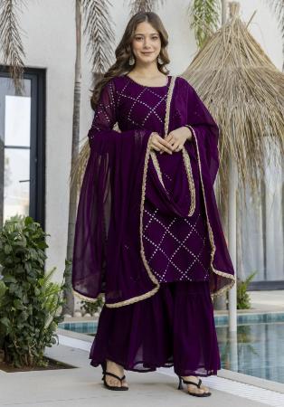 Picture of Rayon Dark Slate Blue Readymade Salwar Kameez