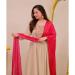 Picture of Bewitching Rayon Tan Readymade Salwar Kameez