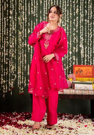 Picture of Marvelous Rayon Crimson Readymade Salwar Kameez