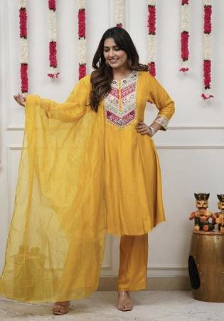 Picture of Resplendent Rayon Golden Rod Readymade Salwar Kameez