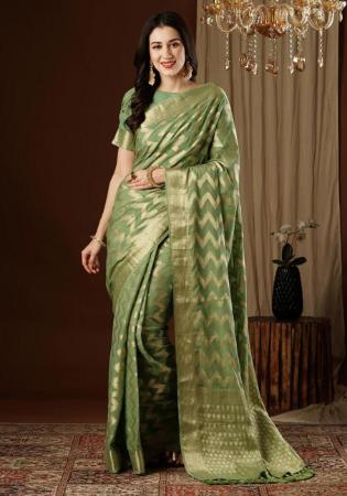 Picture of Shapely Georgette Dark Sea Green Saree