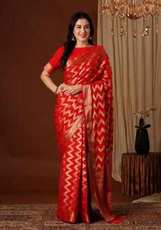 Picture of Graceful Georgette Crimson Saree